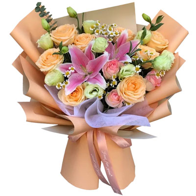 青岛11朵玫瑰桔梗百合，陪你每个季节